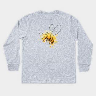 Casual Watercolor Wildlife Illustration | Cute Little Honey Bee Kids Long Sleeve T-Shirt